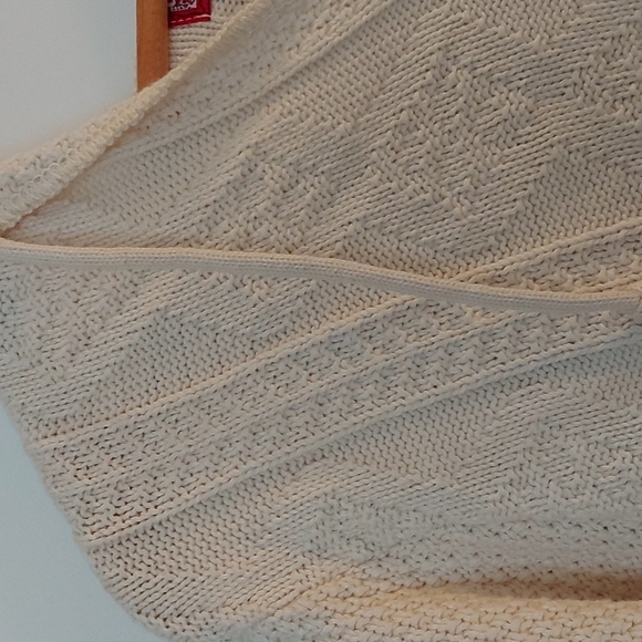 Vintage Binghamton Knitting Co. Aran Knit Hooded Sweater Oversized 100% Cotton - Picture 5 of 6